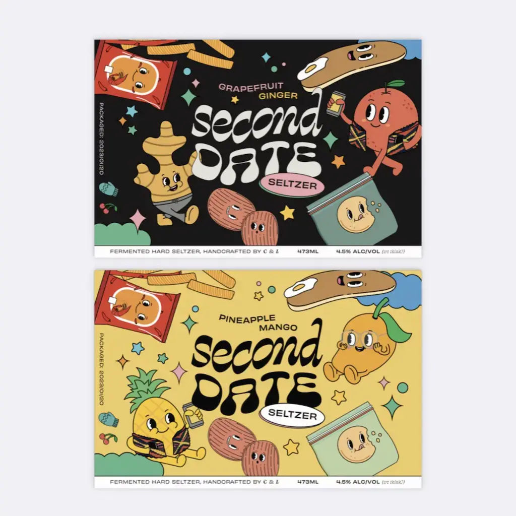 Second Date Seltzer Labels