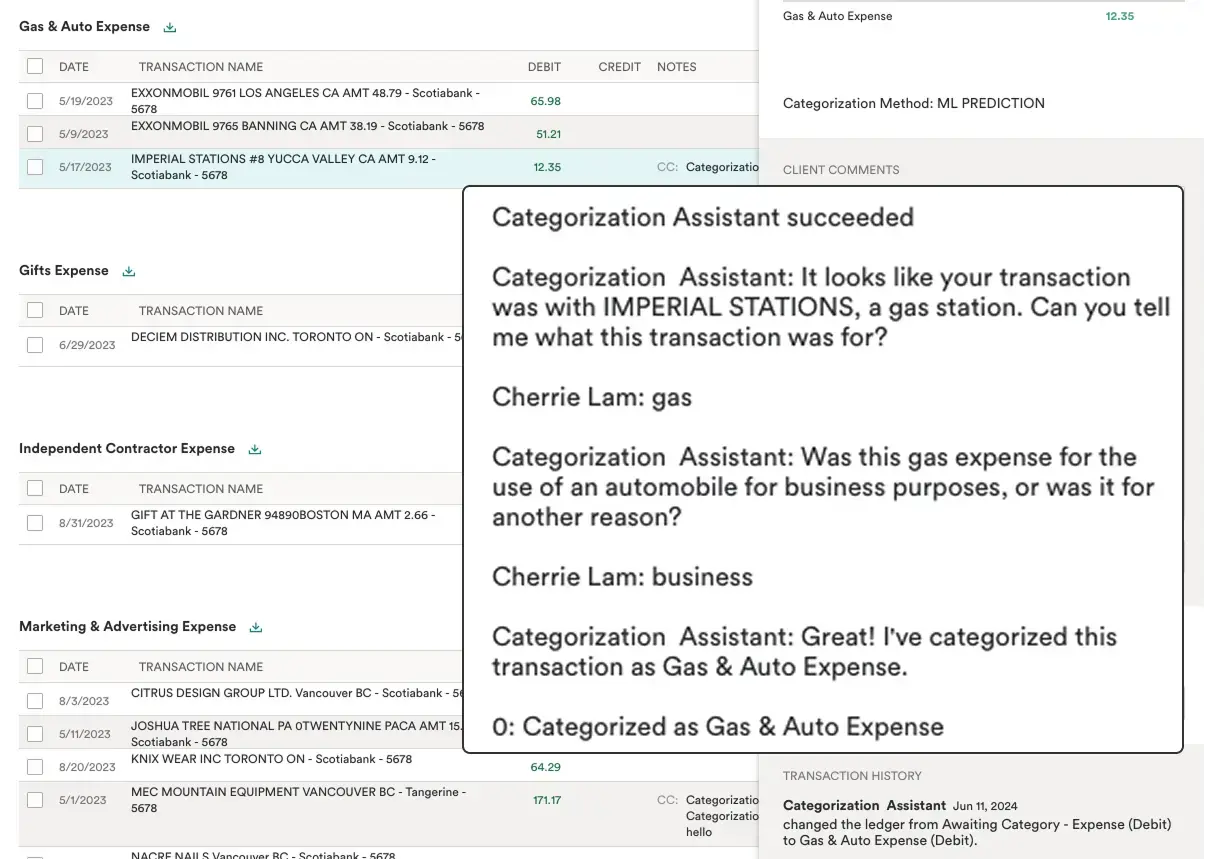 We logged AI categorizations and regularly monitored them to ensure accuracy and improve the model