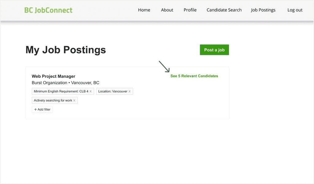 Show relevant candidates to employer