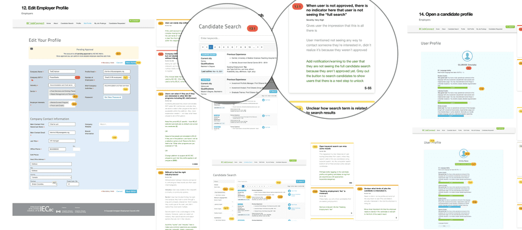 Screenshot from heuristic & UX evaluation